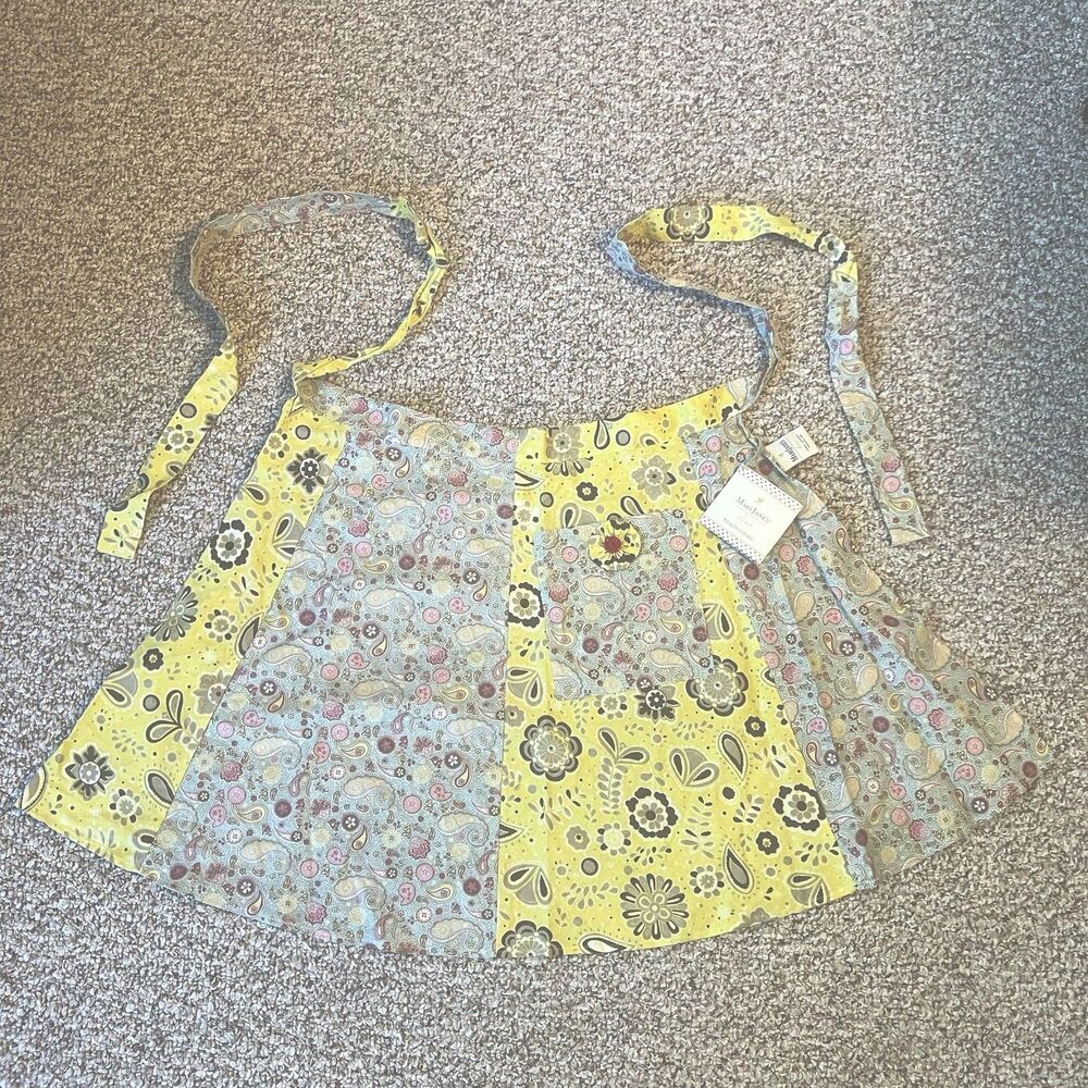 NWT Mary Jane's Farm Home Waist Apron Pocket Half Apron Colorful Boho Twee Fairy